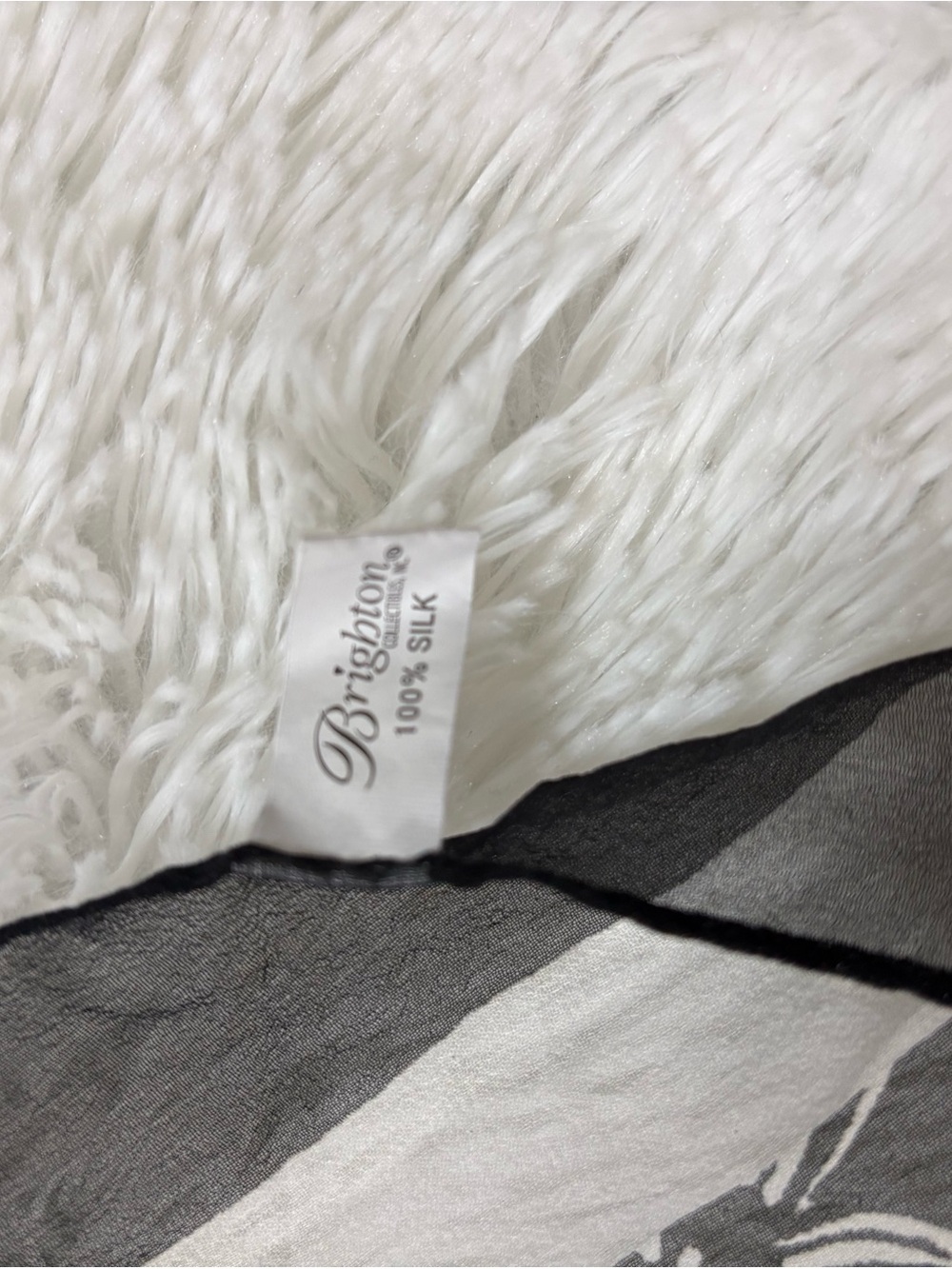 Brighton Black and White Floral Sheer Scarf - Picture 6 of 9